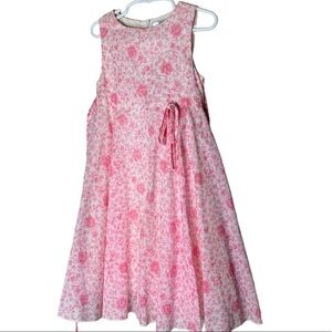 Toddler Girl’s Lydia Jane Pink & White Floral Dress with 2 Layers of Cotton SALE